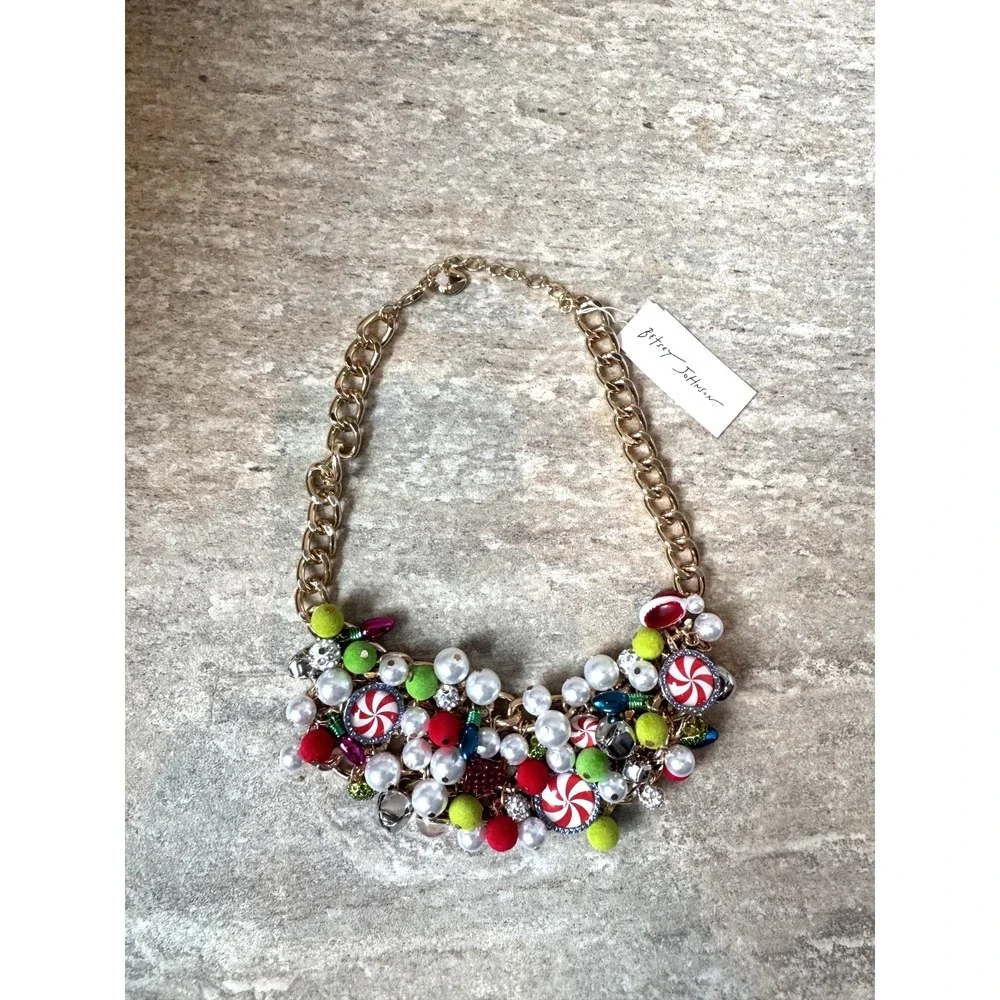 BETSEY JOHNSON Betsy Holiday Bib‎ Candy Statement Necklace Teacher $148 NWT!